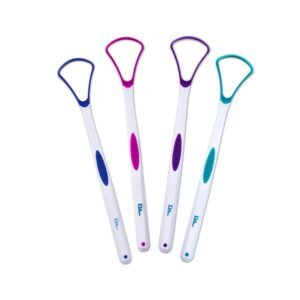 4 Tongue Scraper Cleaner ~ Soft & Gentle Silicone Head (1 of Each Colour)