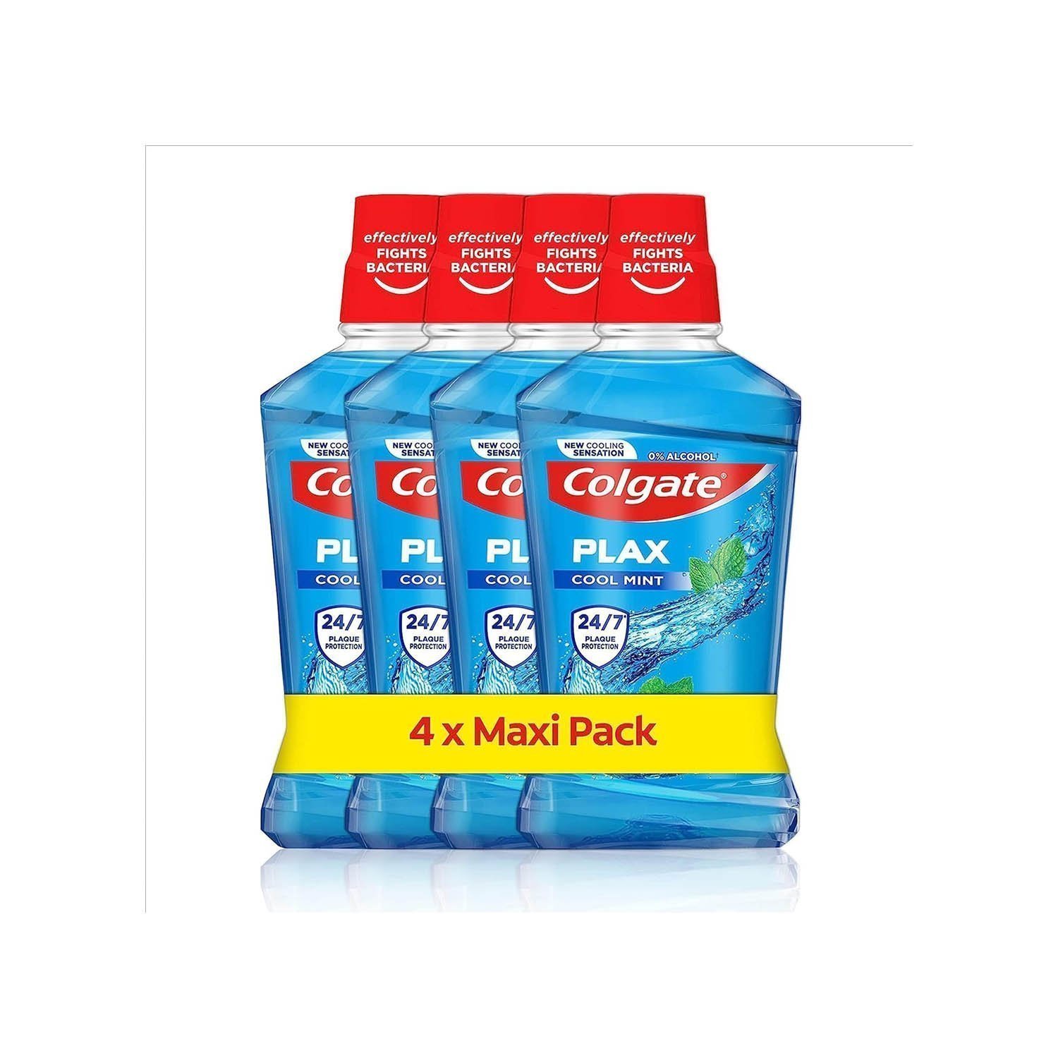 Colgate Plax Mouthwash, Cool Mint Mouthwash, 4 Pack, 500ml Bottles