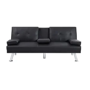 Foldable sofa bed with coffee cup holder