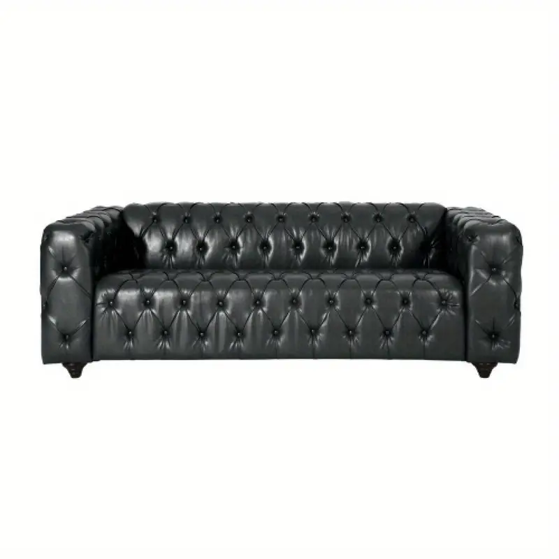 Mirod comfortable 3-seater sofa with wooden legs, PU, suitable for living room and study
