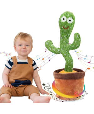 Ava's Toys Talking Cactus Toy for Boys and Girls - Repeat What You Say - Singing, Dancing, Voice Recording Plush Learning Toys