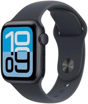 Apple Watch SE 3 GPS 40mm Smartwatch with Midnight Aluminium Case with Midnight Sport Band M/L. Fitness and Sleep Trackers, Heart Rate Monitor, Always-On Display, Water Resistant